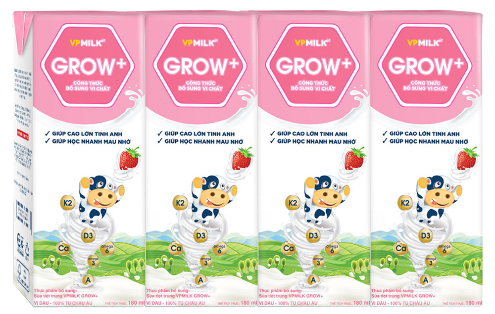 Grow + Dâu 180ml (48 hộp/thùng)